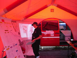Einsatzlage und -übersicht bei der RMD-Kanalübung 2012 an der Mühlhausener Lände Einsatzlage und -übersicht bei der RMD-Kanalübung 2012 an der Mühlhausener Lände