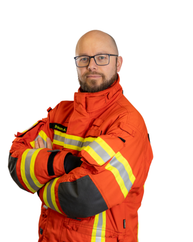 Andreas Braun im Schutzanzug