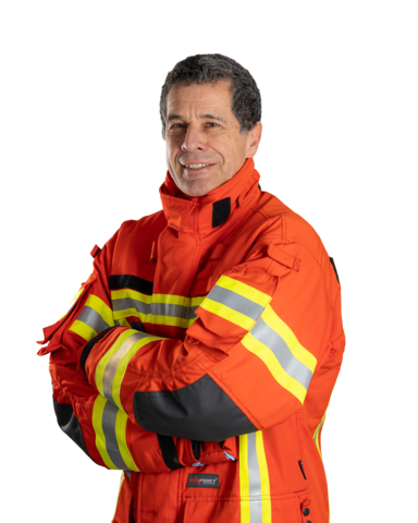 Dr. Johannes Heck im Schutzanzug